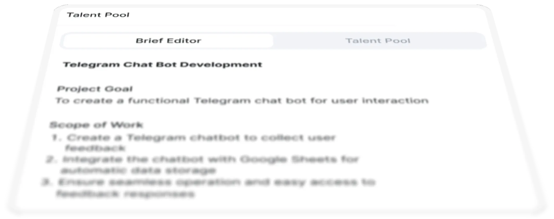 An AI-generated brief to hire a Python freelancer